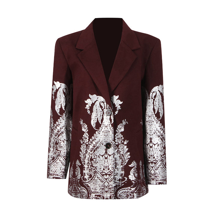 بدلة مصممة خصيصًا بأزرار ذهبية – مارون