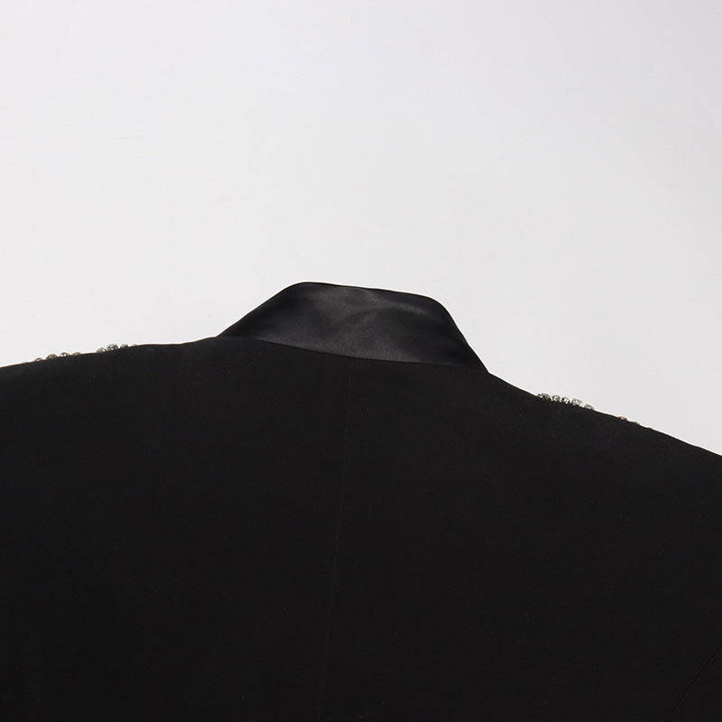 tailored blazer with embellished crystal shoulders – VIVIANDI