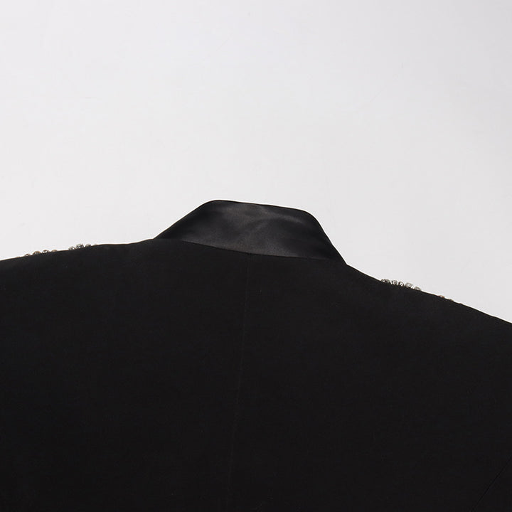 tailored blazer with embellished crystal shoulders – VIVIANDI