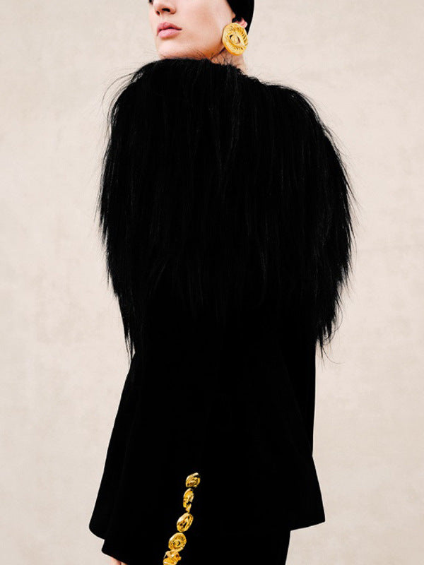 off-shoulder blazer with feather trim – VESPERA