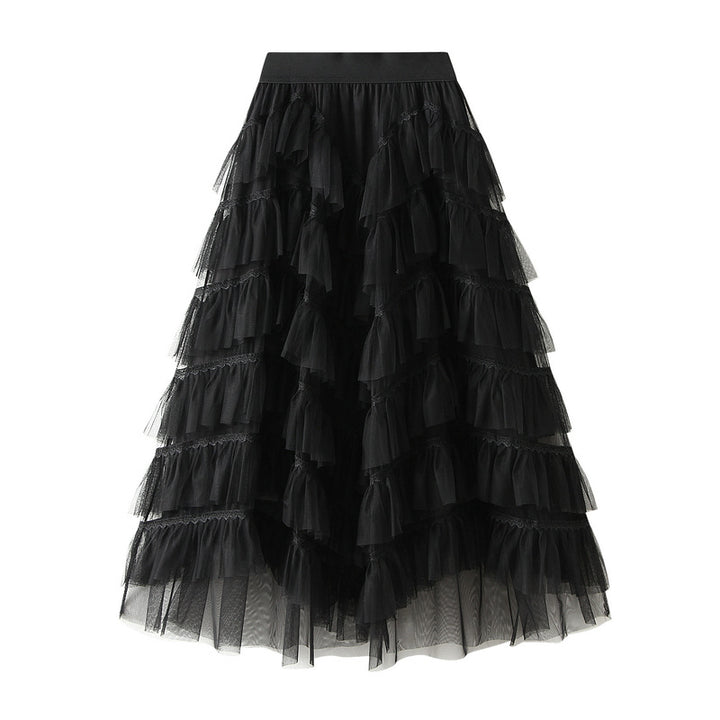 Layered ruffle tulle midi skirt – AURORA