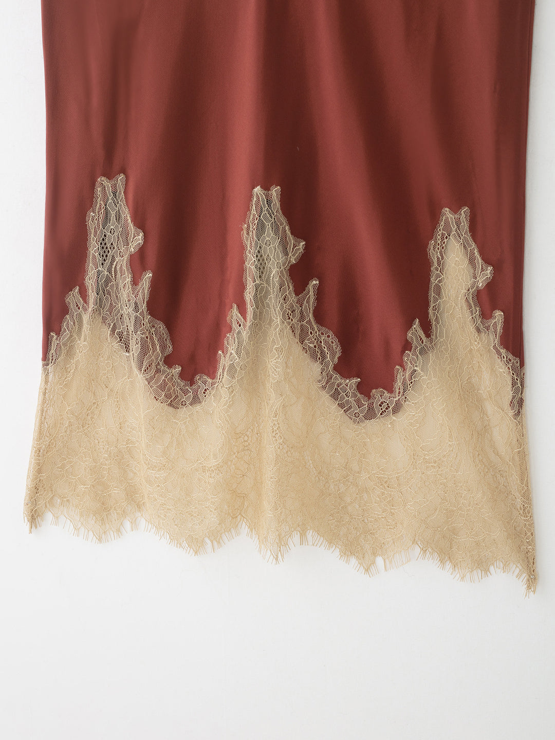 satin midi skirt with lace hem – SERAPHINE