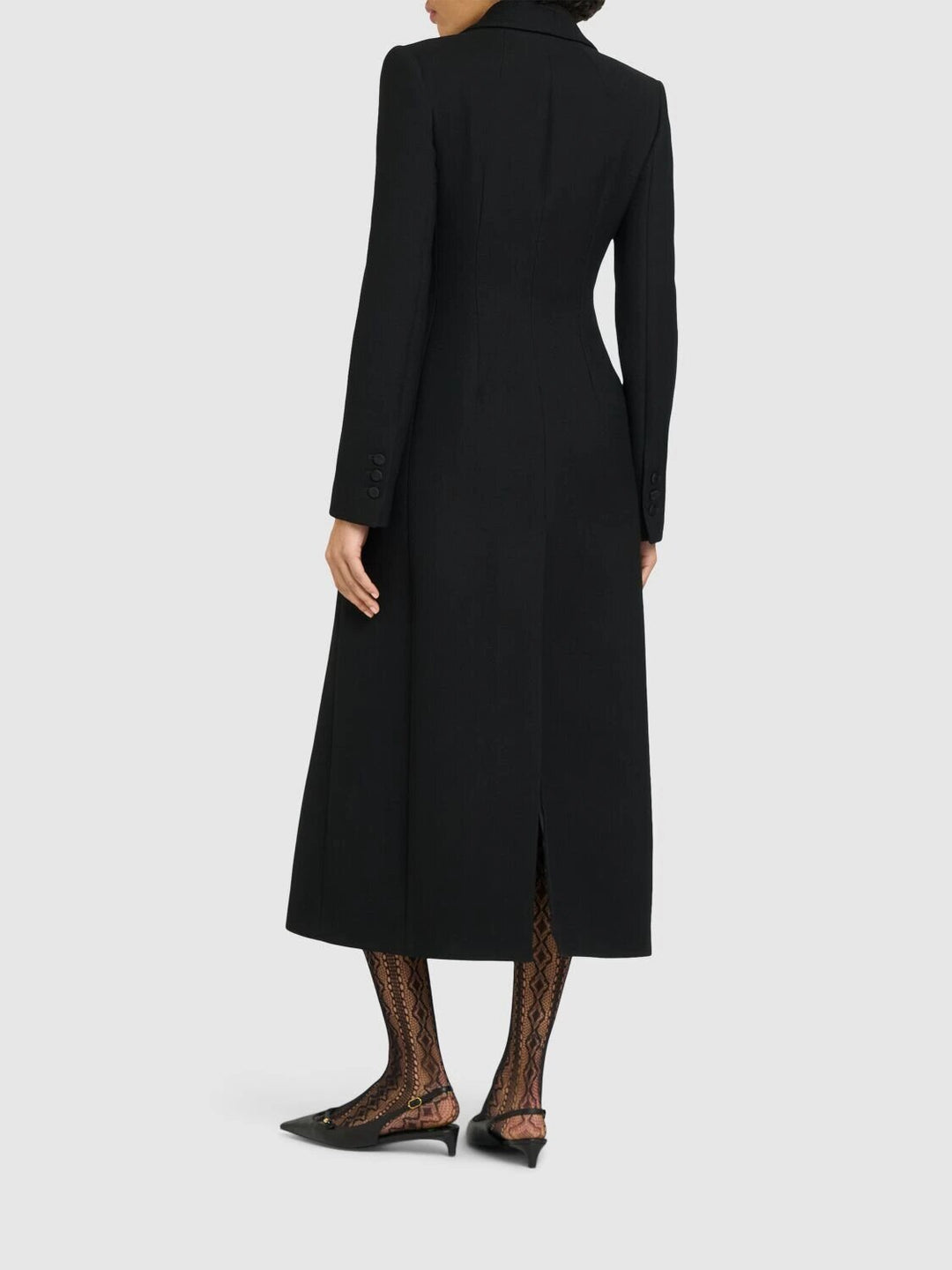 double-breasted long blazer dress with peak lapels – VALENTINA