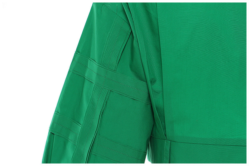 Cropped Button-Up Shirt with Structured Sleeves – VERDE