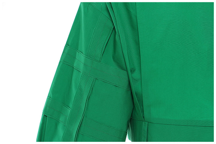 Cropped Button-Up Shirt with Structured Sleeves – VERDE