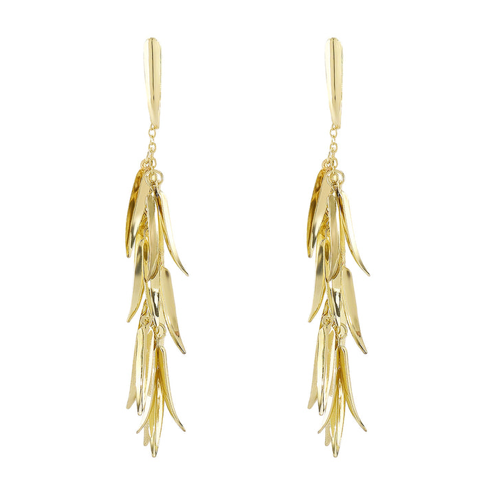 cascading leaf drop earrings - AUROXILA