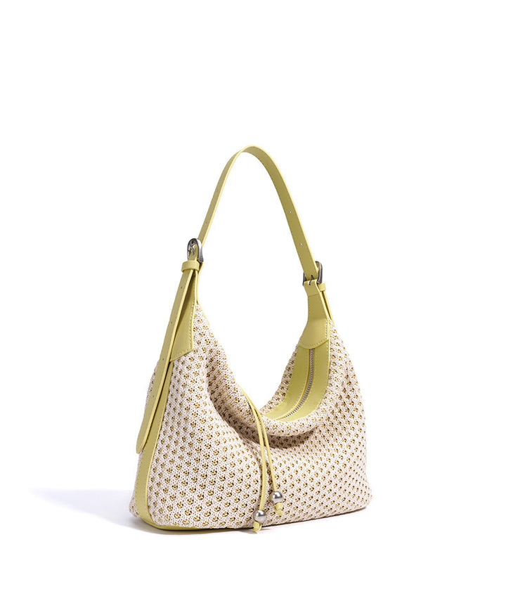 woven shoulder bag with leather straps – AURAXIL