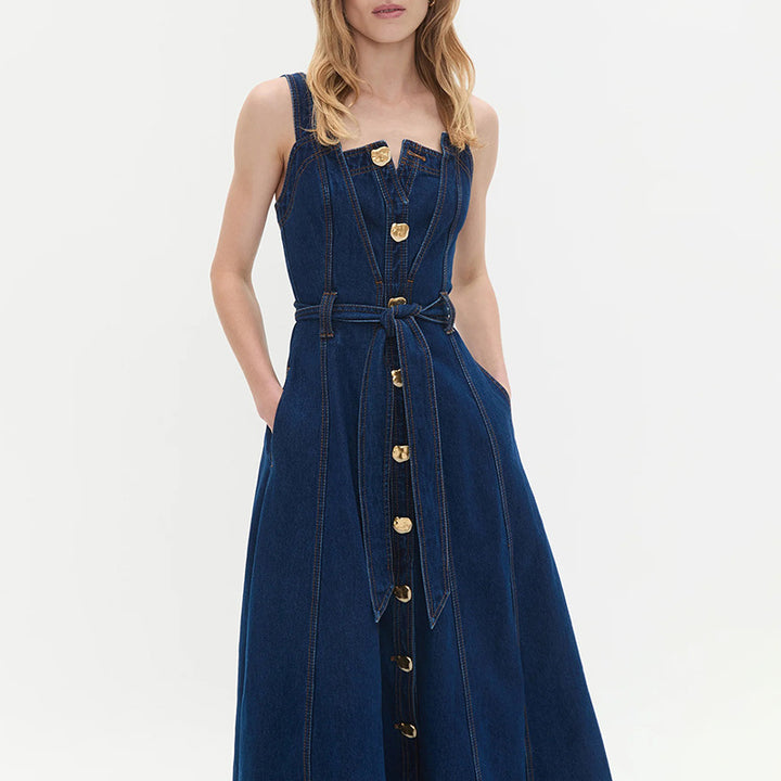 Plissiertes Oberteil mit ausgestellten Ärmeln und Maxirock-Set mit Taillengürtel – Rosiny 