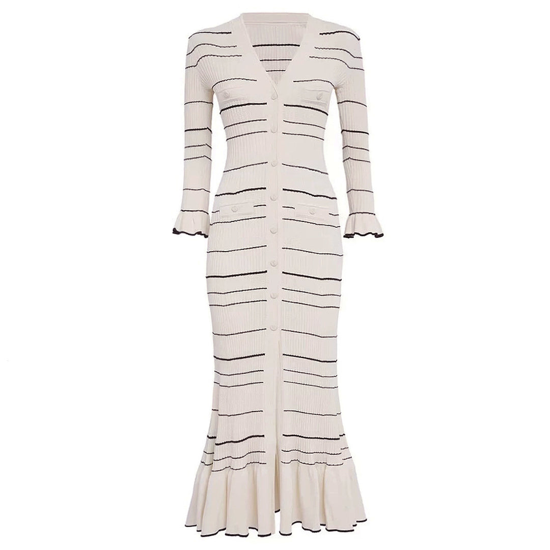 Haut à manches évasées plissées et ensemble jupe longue avec ceinture à la taille – Rosiny 