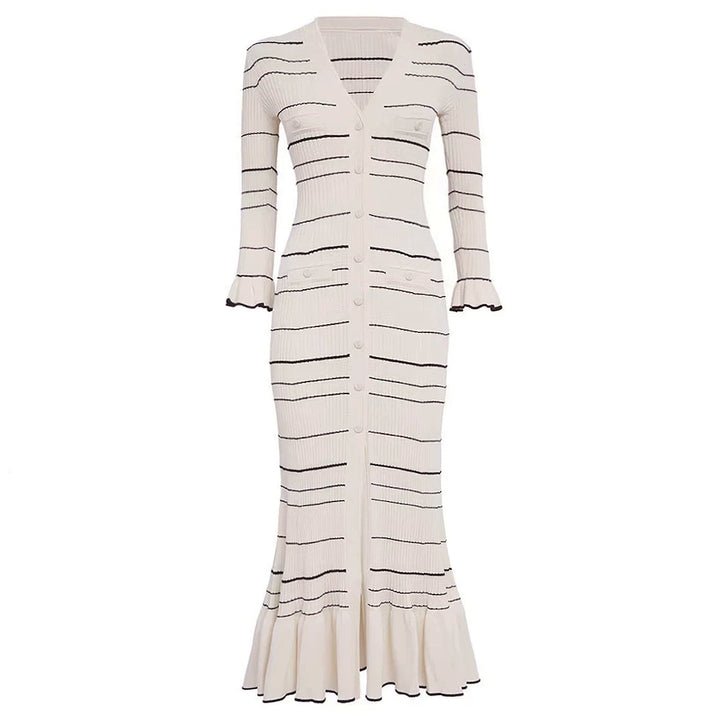 Haut à manches évasées plissées et ensemble jupe longue avec ceinture à la taille – Rosiny 