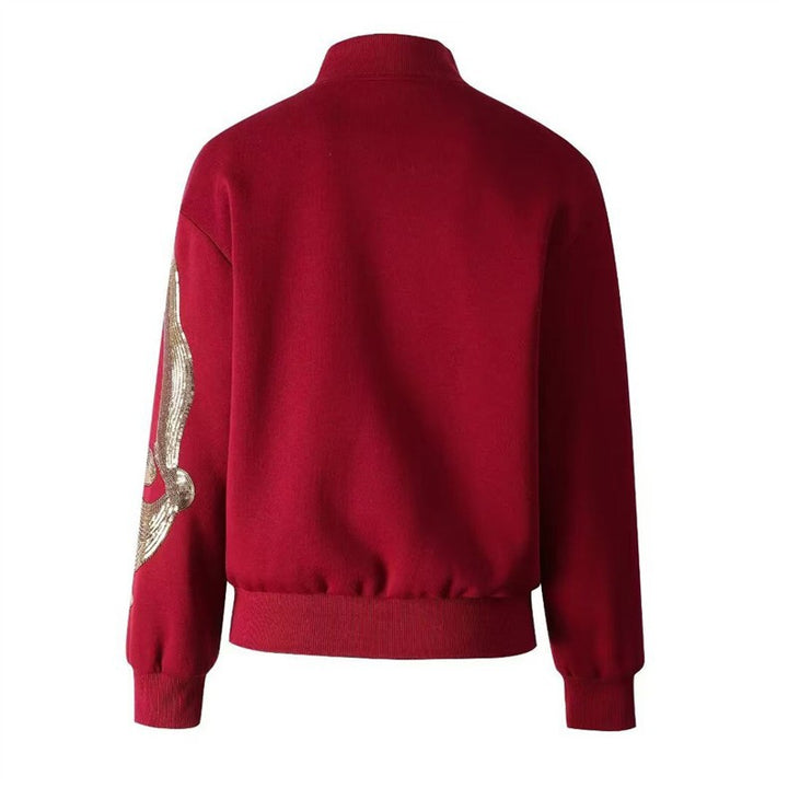 embroidered sequin bomber jacket – VIOLET