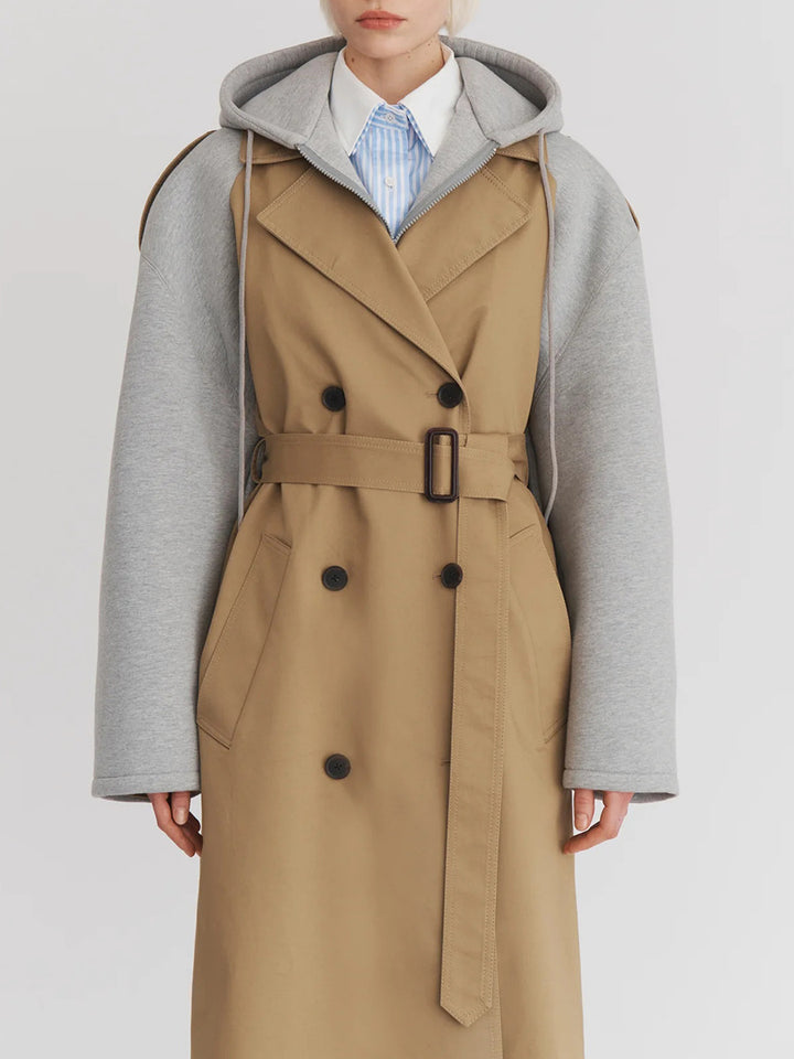 معطف واقٍ من المطر بلونين بأكمام تشبه القلنسوة - رافين