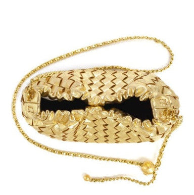 编织藤条手提包，配有双层皮革手柄 – LÉONIE 