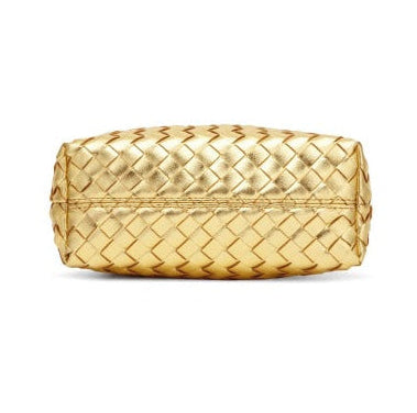 编织藤条手提包，配有双层皮革手柄 – LÉONIE 