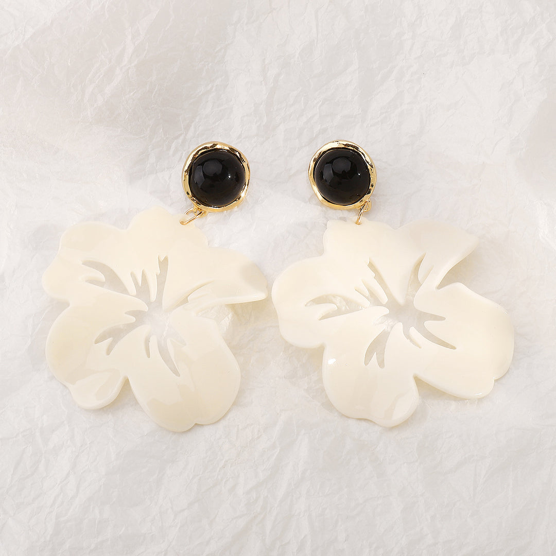oversized floral drop earrings – IVORY BLOOM