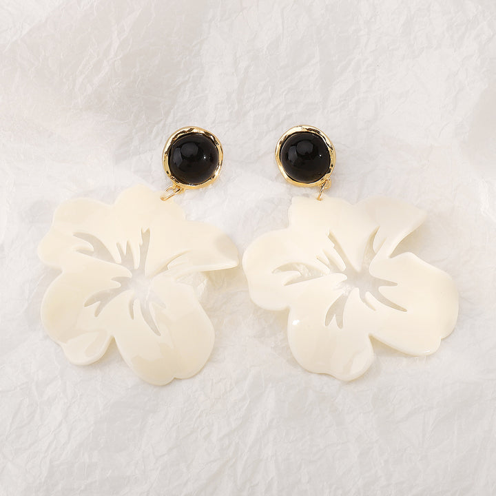 oversized floral drop earrings – IVORY BLOOM