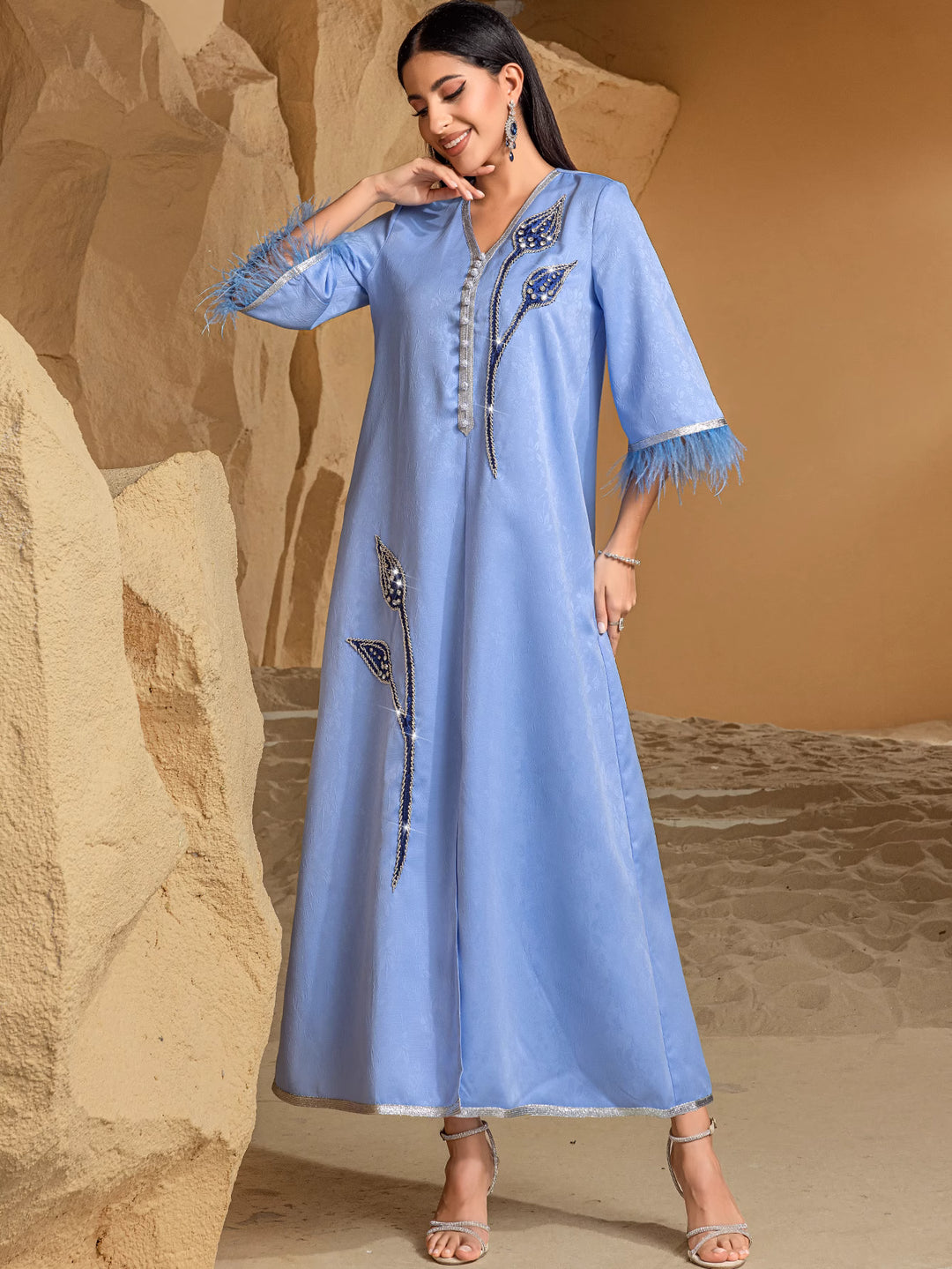 maßgeschneiderter Schlaganzug mit Satin-Puffärmeln – VALENCIA 