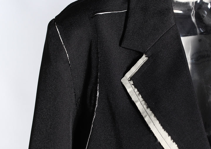 tailored black blazer with contrast trim – NOIR