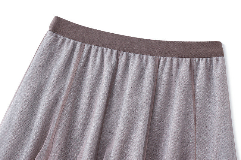 layered shimmer tulle midi skirt – NOCTURNE