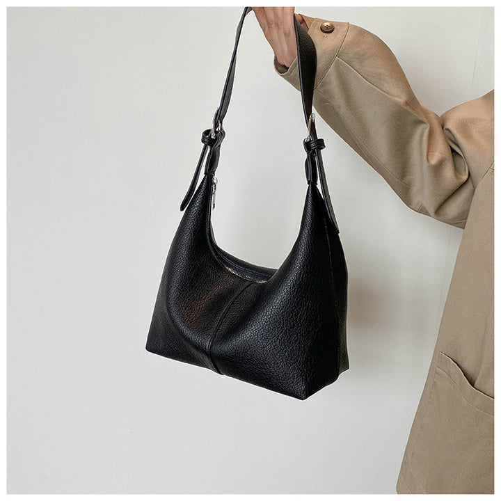 geweven rieten draagtas met dubbele leren handvatten – LÉONIE 