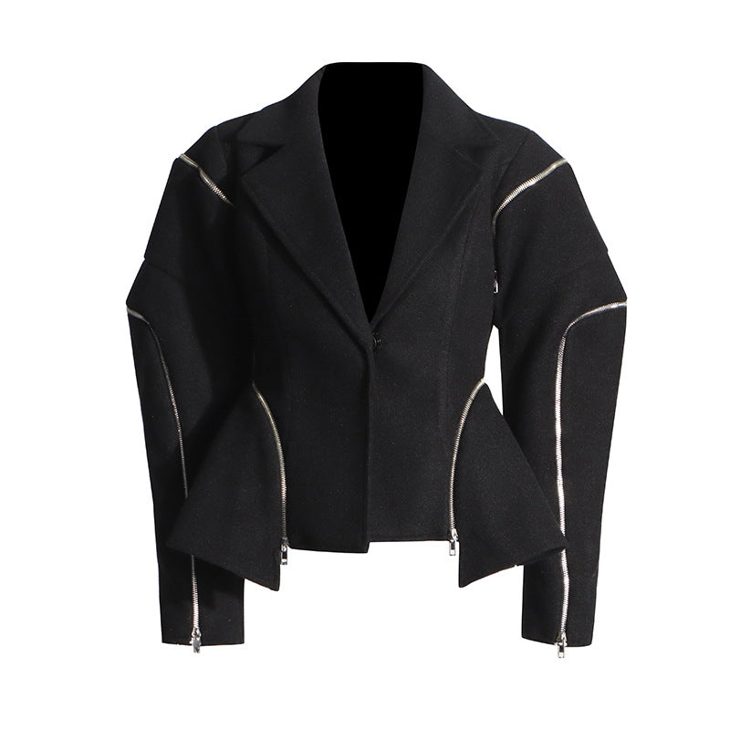 Structured zip-detail sculpted jacket – VERA