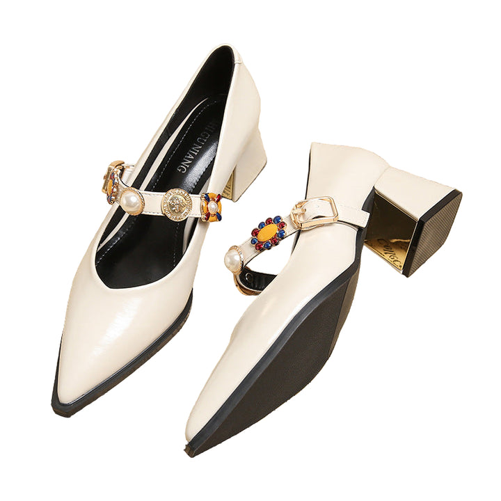 pointed-toe pumps with embellished strap – AURELIANDU