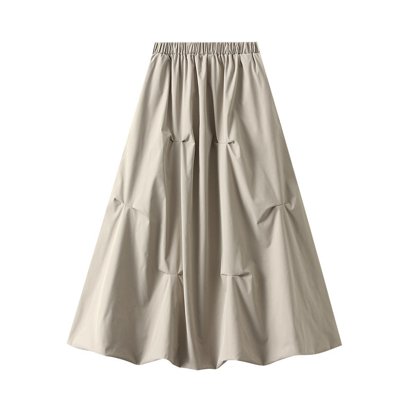 structured volume maxi skirt with gathered folds – NOVA