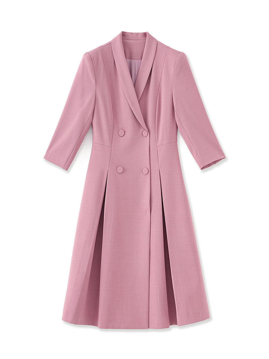 driekwart mouw overslagjurk met pailletten revers en bloemenapplicatie – ALINA 