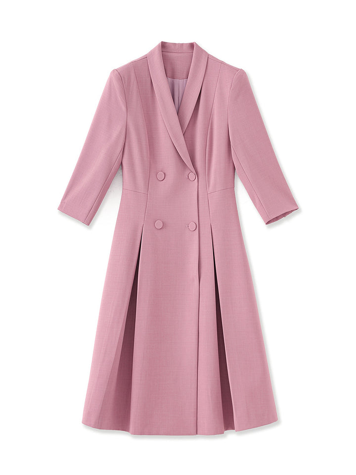 driekwart mouw overslagjurk met pailletten revers en bloemenapplicatie – ALINA 