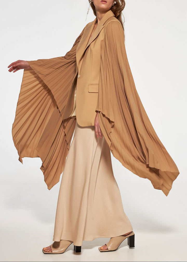 pleated cape sleeve blazer – CAMILA