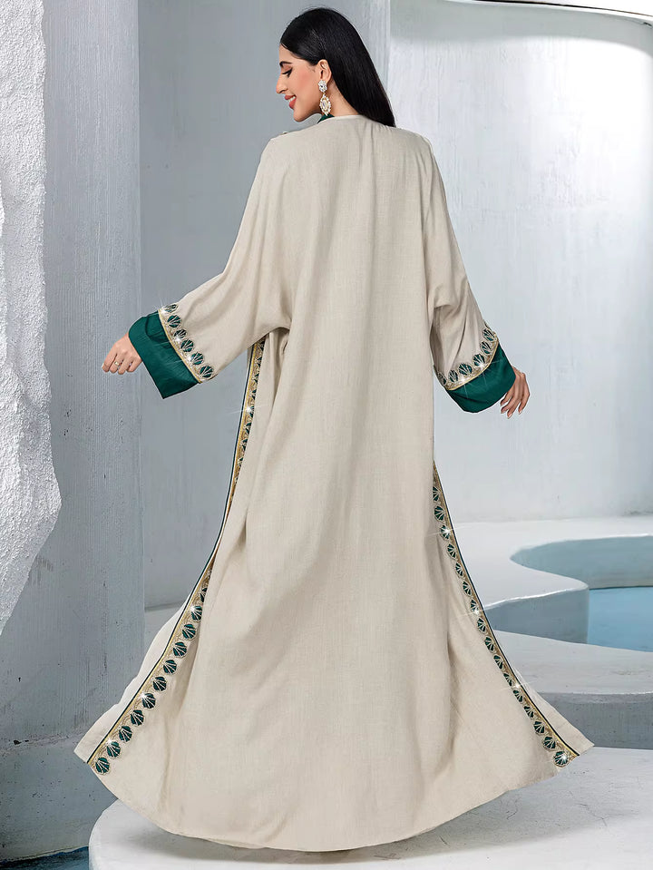 فستان ماكسي قصير بأكمام طويلة بتصميم بسيط – كاليستا