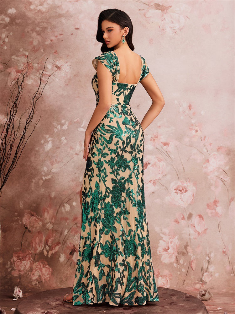 Geplooide top met uitlopende mouwen en maxi-rok set met tailleband – Rosiny 