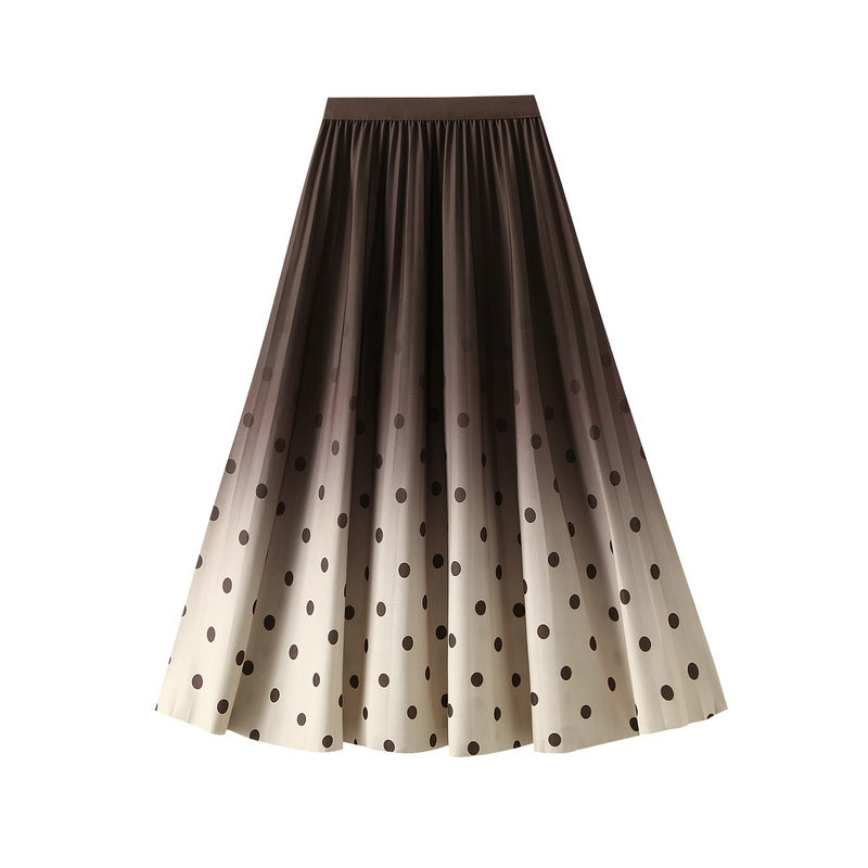 ombre pleated midi skirt with polka dot print – SOIRÉE