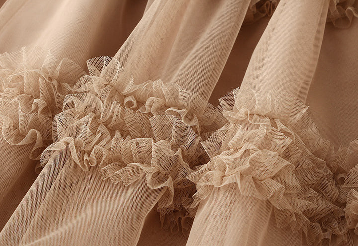 tiered tulle skirt with horizontal ruffle bands – BLOORA