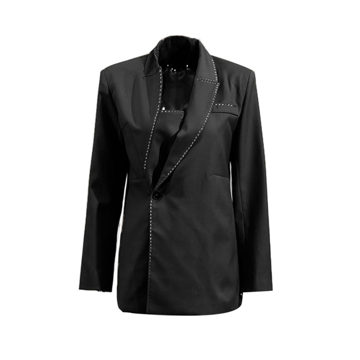 tailored blazer with contrast stitch detailing – NOCIR