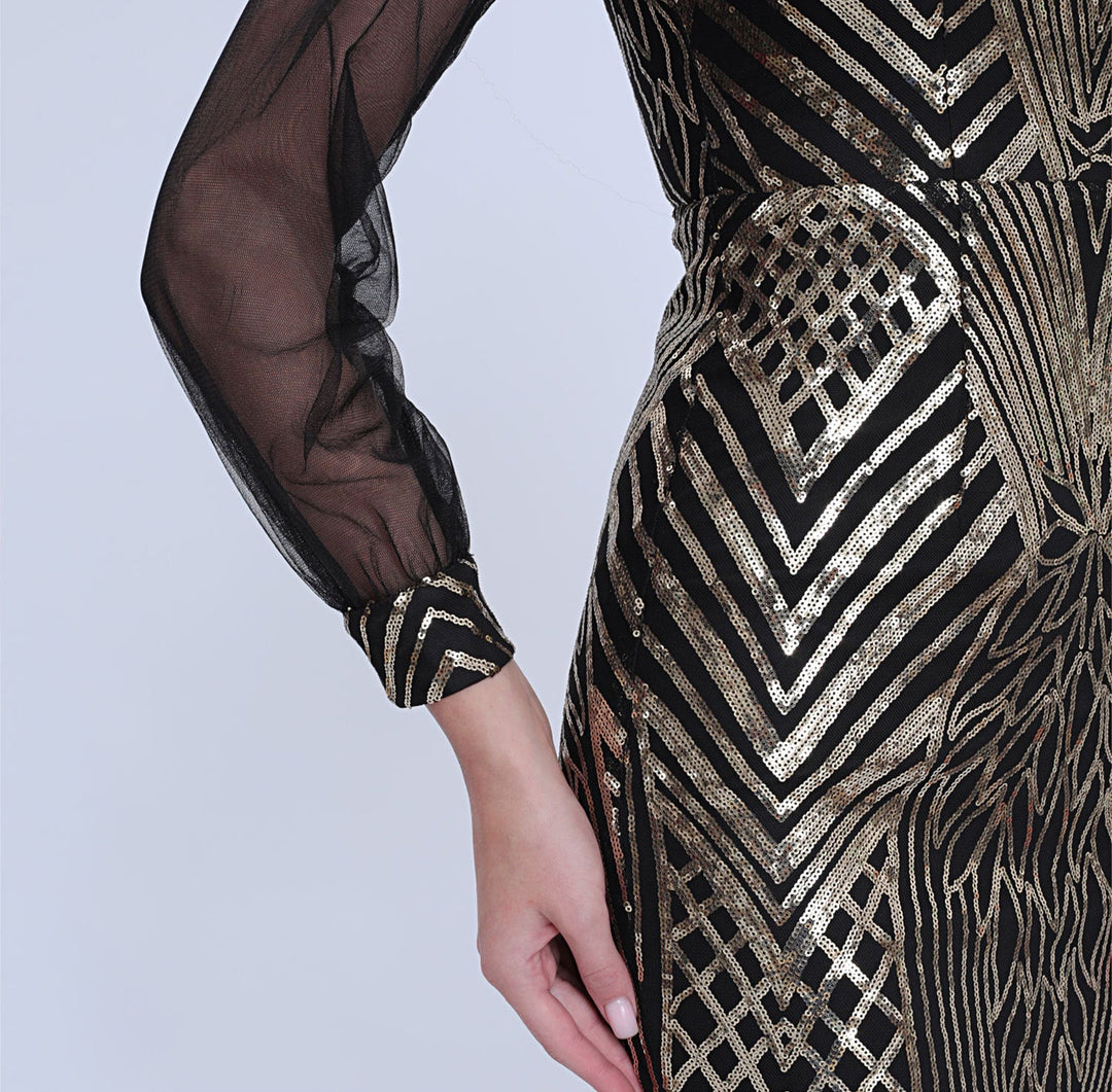 Haut à manches évasées plissées et ensemble jupe longue avec ceinture à la taille – Rosiny 