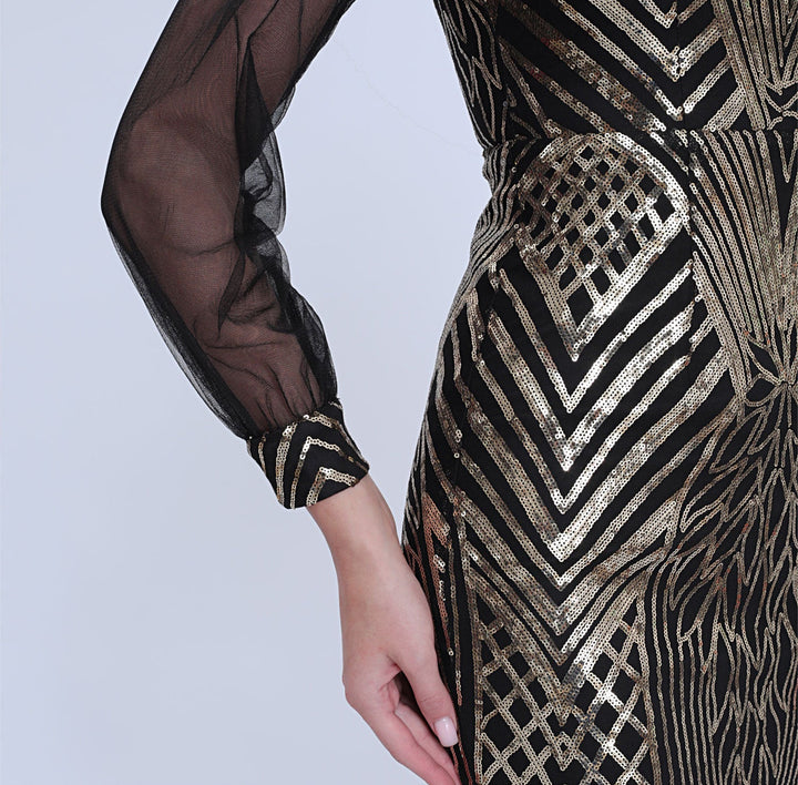 Haut à manches évasées plissées et ensemble jupe longue avec ceinture à la taille – Rosiny 