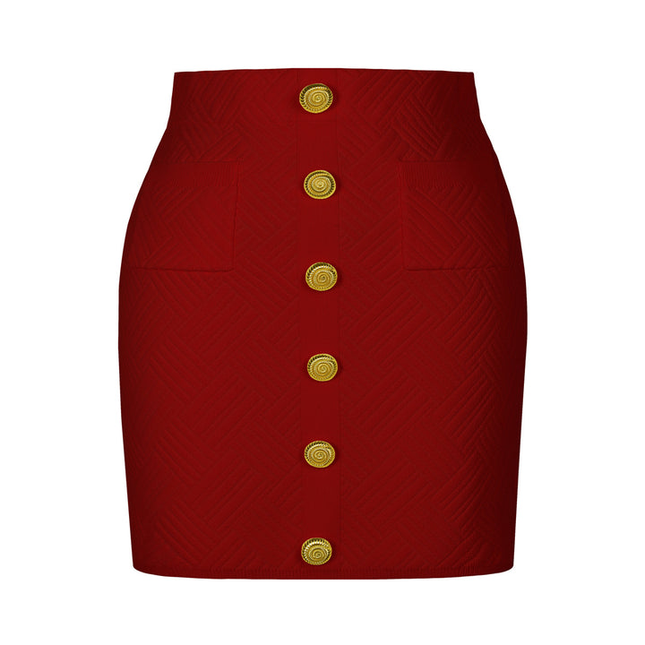 two-piece knit set with gold button accents – ADELLEM