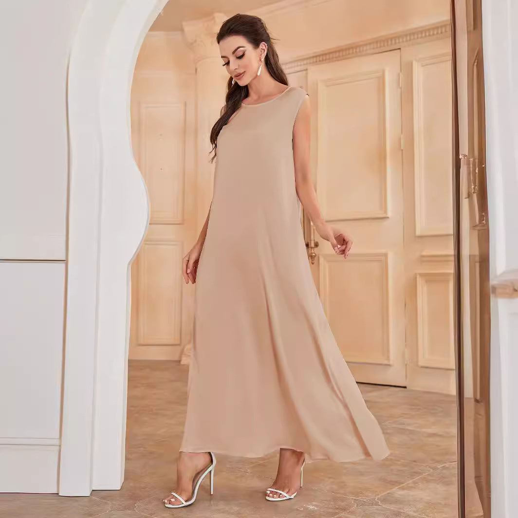 sleeveless maxi dress with flowing silhouette - AMAJTA