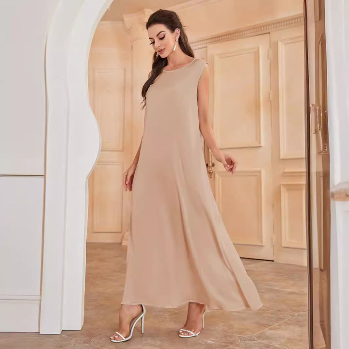 sleeveless maxi dress with flowing silhouette - AMAJTA