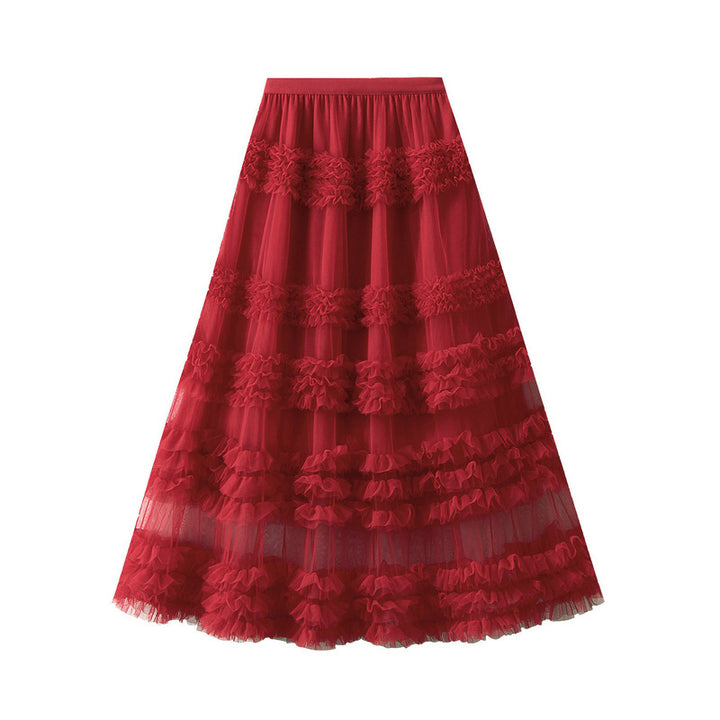 tiered tulle skirt with horizontal ruffle bands – BLOORA
