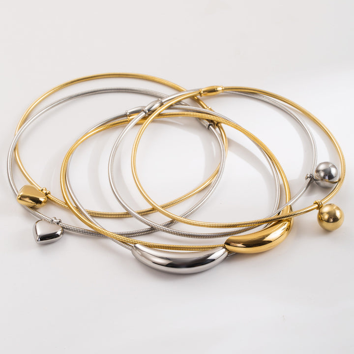 mehrfarbige Kettenhalskette mit Emaille-Seeanhängern - CORALIA 