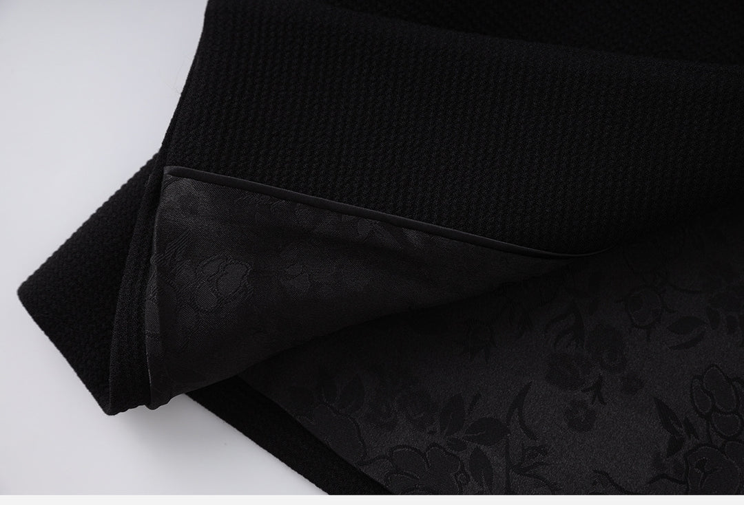 minimal collarless blazer with gold button closure – ONYX