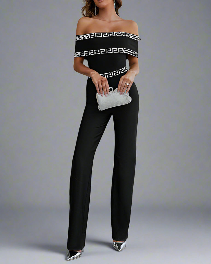 driekwart mouw overslagjurk met pailletten revers en bloemenapplicatie – ALINA 