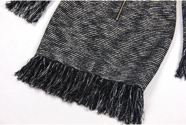 Geplooide top met uitlopende mouwen en maxi-rok set met tailleband – Rosiny 