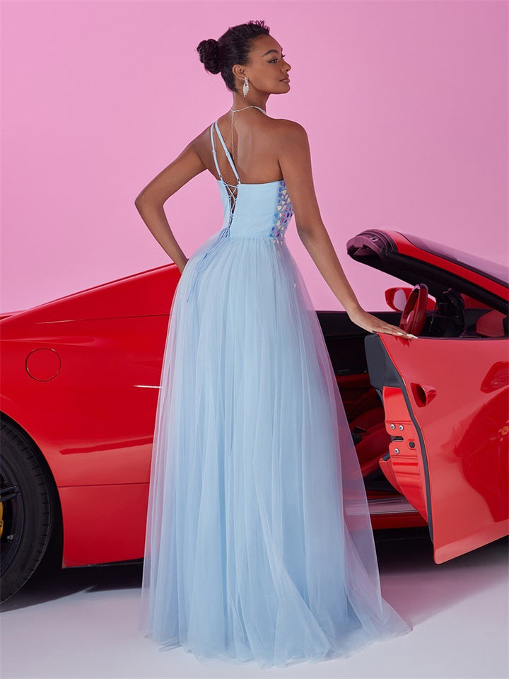 Plissiertes Oberteil mit ausgestellten Ärmeln und Maxirock-Set mit Taillengürtel – Rosiny 