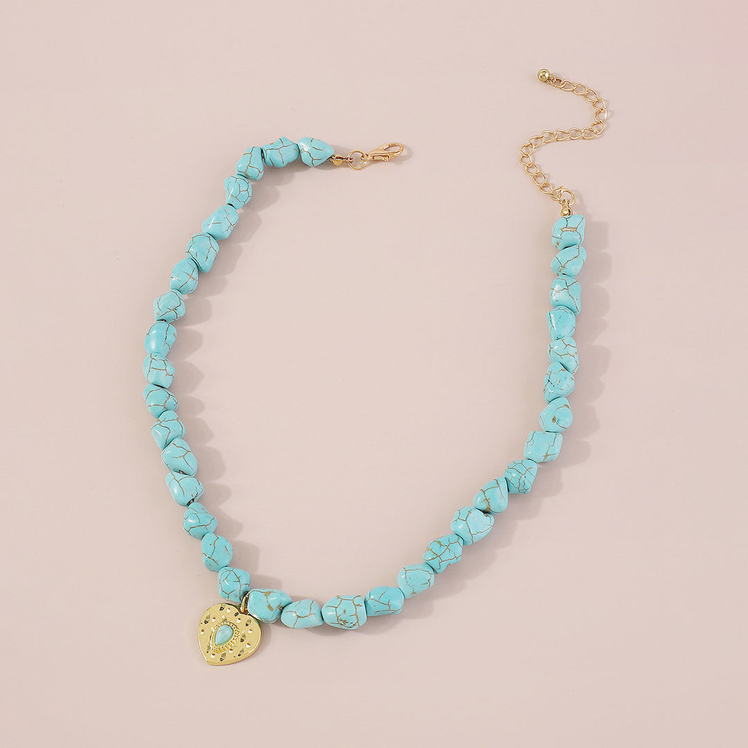 turquoise bead necklace set with symbolic pendants – AZURA