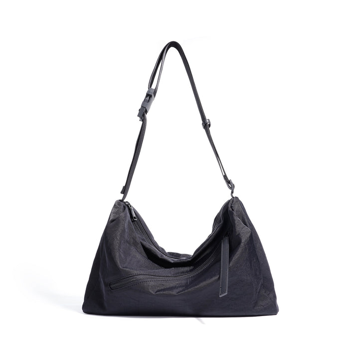 slouchy shoulder bag with asymmetric zipper - NIALI