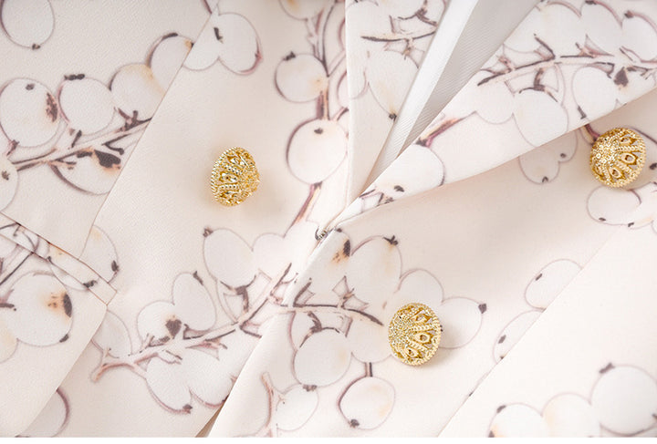 embroidered double-breasted blazer with gold buttons – ROYALE