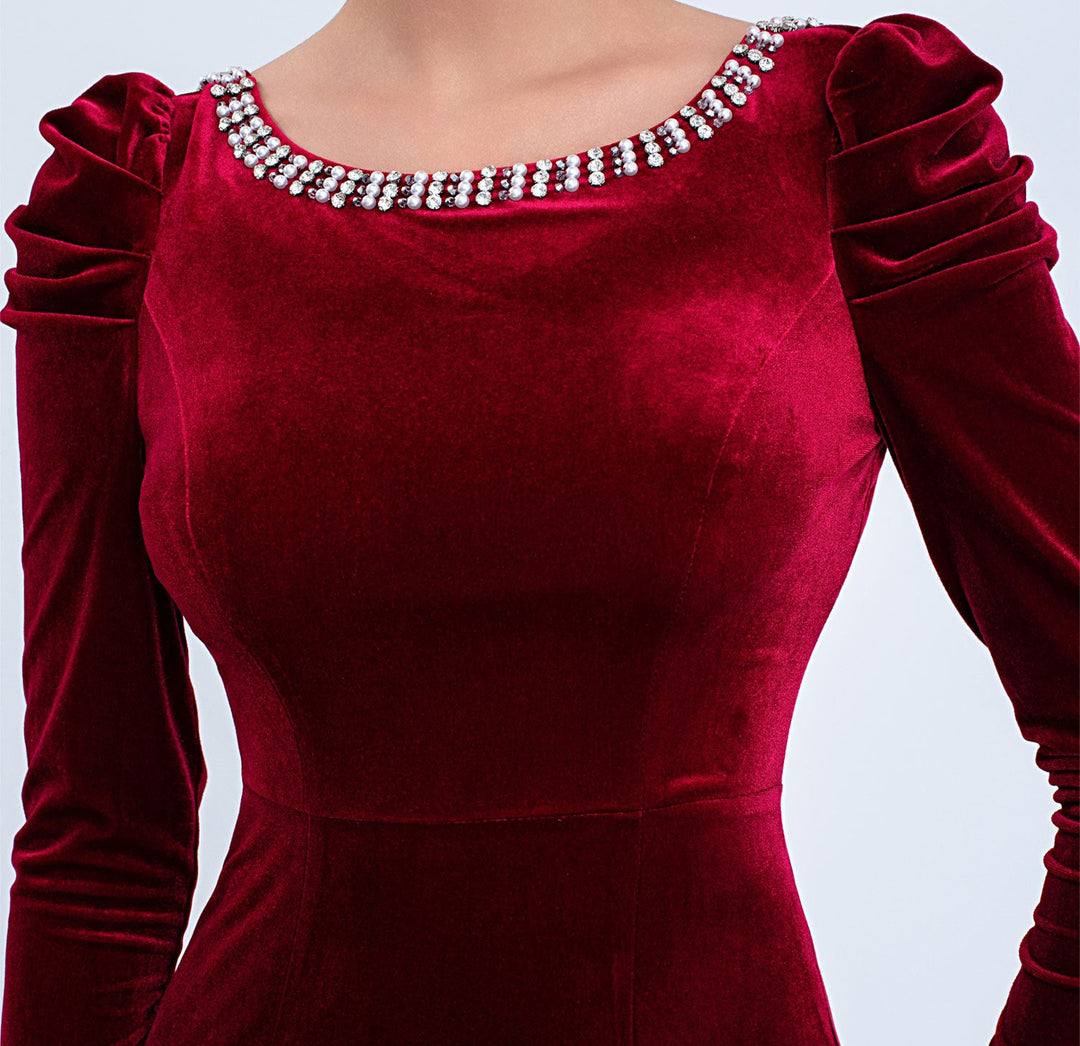 Geplooide top met uitlopende mouwen en maxi-rok set met tailleband – Rosiny 